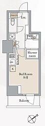 クロスレジデンス高田馬場 1Kの間取図画像