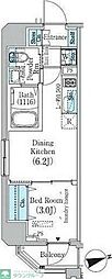 PrimeBliss東中野駅前 1DKの間取図画像