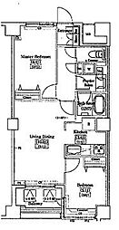レジディアタワー上池袋タワーサイド 2LDKの間取図画像