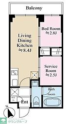 アウルズ早稲田 1SLDKの間取図画像