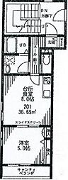 グランドソレイユ神楽坂 1LDKの間取図画像