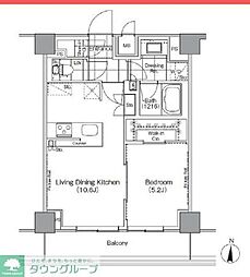 ザ・パークハビオ高円寺 1LDKの間取図画像