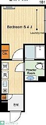M's高円寺南5 1Kの間取図画像