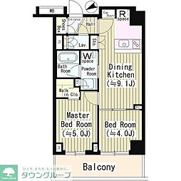 パークアクシス落合東中野 2DKの間取図画像