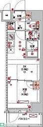 ハーモニーレジデンス新宿早稲田ザ・ガーデン 1DKの間取図画像