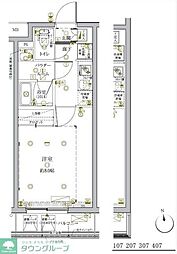 CRACIAIDZ新宿落合DEARCOURT 1Kの間取図画像