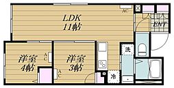 エルファーロ中野新井薬師IV 2LDKの間取図画像