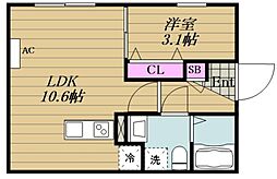 SOLASIAresidence文京江戸川橋II 1LDKの間取図画像