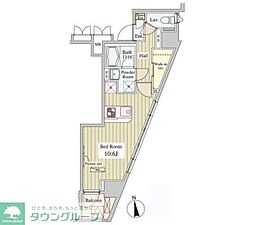 SK-ONE市ヶ谷 1Kの間取図画像