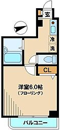 アヴァンティ早稲田 1Kの間取図画像