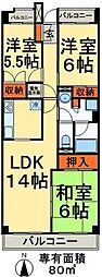 アーバンクレスト 1階3LDKの間取り