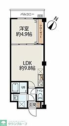 コネクトパークヒルズ南初富 3階1LDKの間取り