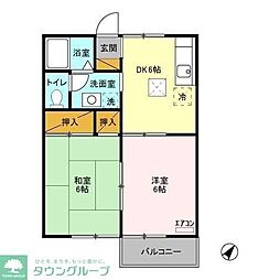 メゾンヴェール 1階2DKの間取り