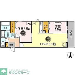 Ferro Palazzo　A棟 2階2LDKの間取り