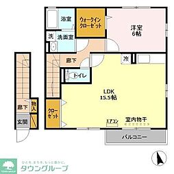 ラ・プランタン 2階1LDKの間取り