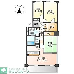 東急ドエルステージ21　センターコート弐番館 1階3LDKの間取り