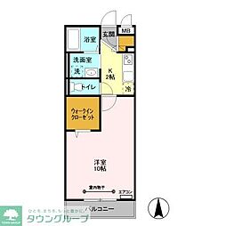 エスペランサ 2階1Kの間取り