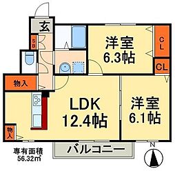 間取図画像 2LDK