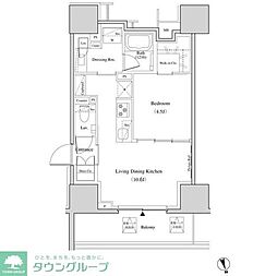 ザ・パークハビオ北千住 1LDKの間取図画像