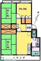オークマ第三レジデンス 3DKの間取図画像