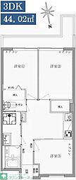 江戸川ハイツ 3DKの間取図画像