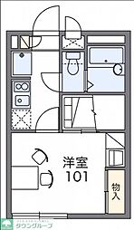 レオパレスワールド寒風台 1Kの間取図画像
