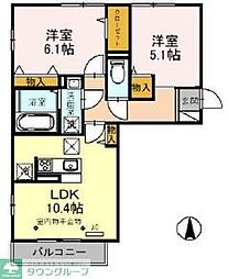 ゼルコバ2 2LDKの間取図画像