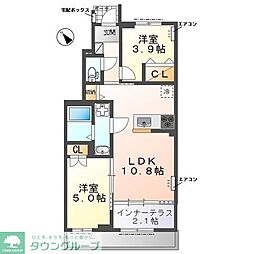 (仮称) 野田市なみき3丁目アパート 2LDKの間取図画像