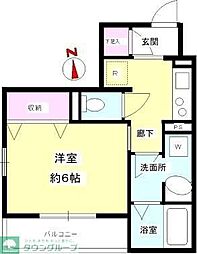 イルミナル 1Kの間取図画像