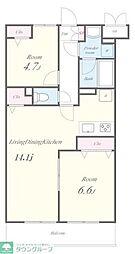 グリシーヌ 2LDKの間取図画像