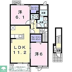T'sウィステリア1 2LDKの間取図画像