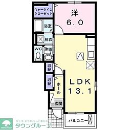 エスポワール 1LDKの間取図画像