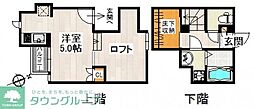 CB八潮ノワール 1Kの間取図画像