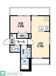 ソーレIII 1LDKの間取図画像