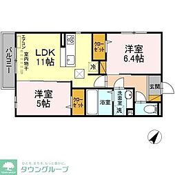 クラレットβ 2LDKの間取図画像