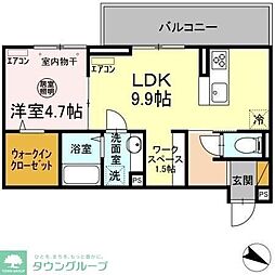 AXIS南流山 1SLDKの間取図画像