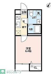 ポルトボヌール柏 1Kの間取図画像