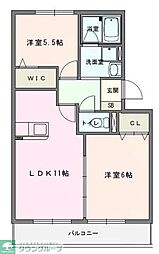 エクレールB 2LDKの間取図画像
