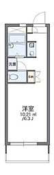 レオパレス谷津 2階1Kの間取り