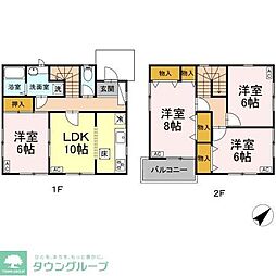 滝山タウンハウス 2階4LDKの間取り