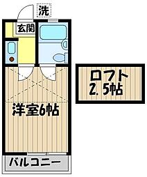 ヴィラフローラ 1階1Kの間取り