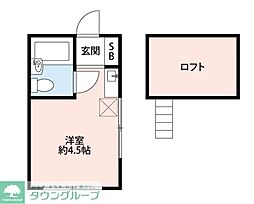 東大和ハイランド 2階ワンルームの間取り