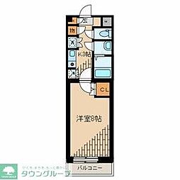 パルクサイド 3階1Kの間取り