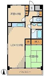 ブルックイーストマンション 3階2LDKの間取り