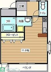 NEO PUREJIO 1階ワンルームの間取り