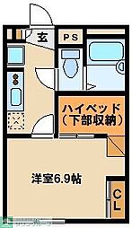 レオパレスチェリーガーデンA 1Kの間取図画像