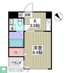 アルビオン大泉学園 1Kの間取図画像