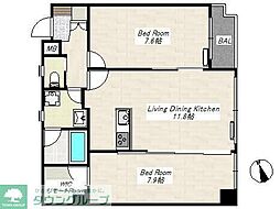 グリーンスクエアみその 4階2LDKの間取り