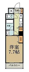 グラシア 4階1Kの間取り