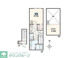 del Cielo小平 2階1Kの間取り